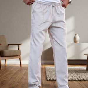 Pantalon habillé marron coupe droite pour homme, grande taille, confortable, en coton mi-lourd, imperméable, respirant et à séchage rapide - Product Image 3