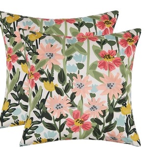 Housse de coussin rectangulaire imperméable à imprimé floral pour l'extérieur, décoration de salon - Product Image 5