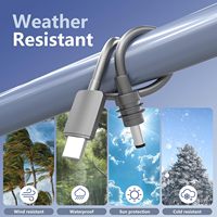 Kabel PVC Tahan Air 3M/5M Starlink Mini Tipe C ke DC untuk Pengisian Cepat Starlink Mini
