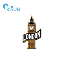 Fabricant d'usine Londres Souvenirs Royaume-Uni Union Drapeau Carte Épinglette Insigne Personnalisé London Bus Union Jack Queen's Guard Badge Pin