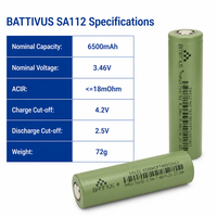 Высокомощный силиконовый анодный элемент Premium 21700 6500 мАч Battivus SA112 3.46В с разрядным током 65А для БПЛА, VTOL и систем картографирования