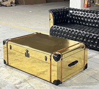 Table basse de style aviateur rétro industriel, en aluminium durable, avec chaise antique pour le salon