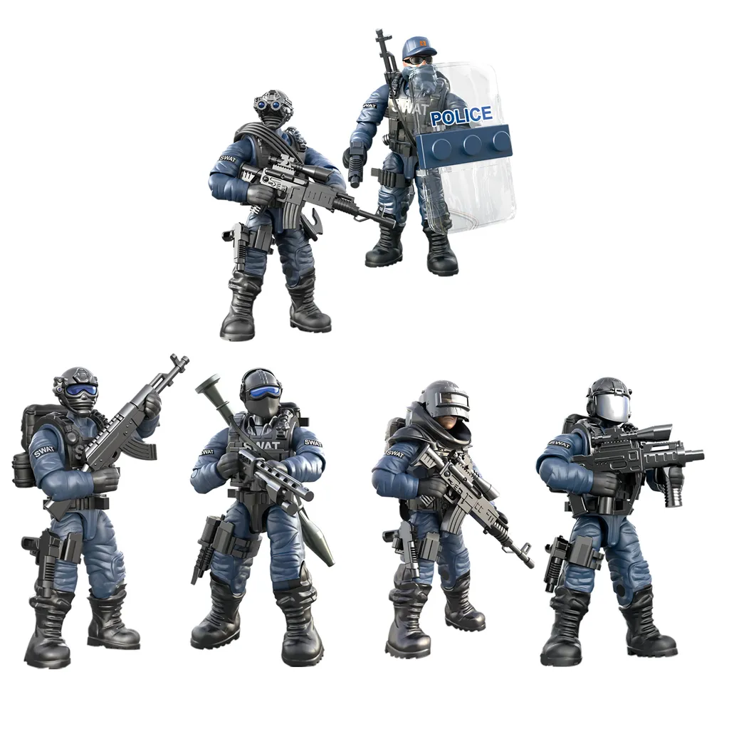 XJ9902 Military Blocks Joint Twist Wild Soldiers Plastic Building Blocks City Police SWAT Army Toys For Children