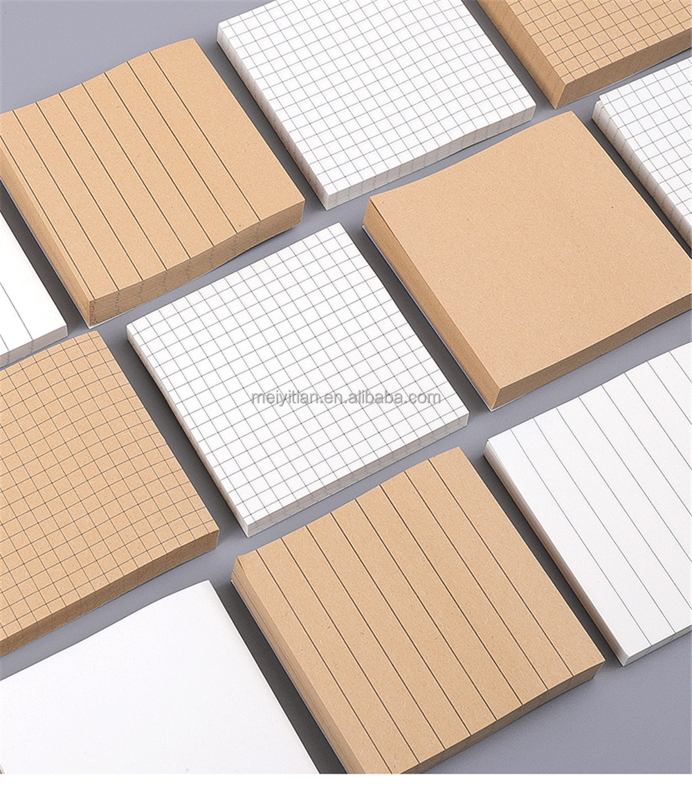 24 Pack Grid Sticky Notes - 3x3 Inch Lined Memo Pads In 8 Bright Colors