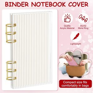 Organizzatore A6 in PVC Rosa Satinato con Buste Portadenaro, Raccoglitore Budget a Fogli Mobili con 2 Tasche Senza Cerniera, Perforato a 6 Fori - Product Image 3