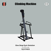 Machine d'escalade verticale avec rail de guidage vertical, plateforme pour les pieds, mains courantes latérales, base renforcée en fer, équipement de gym commercial