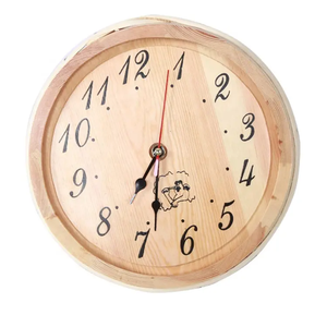 Horloge minuteur en bois massif de cèdre rouge - Accessoire pour sauna, pour utilisation murale en extérieur/intérieur - Product Image 2