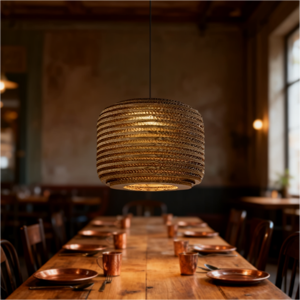 Suspension en <span class=keywords><strong>papier</strong></span> nid d'abeille vintage Style <span class=keywords><strong>japonais</strong></span> en carton marron suspension à l'ancienne suspension d'éclairage décoratif - Product Image 6