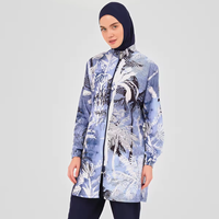 Nouvelle Mode Plantes Imprimés Imperméable 3Pcs Modeste Burkini Musulman Maillots De Bain Maillots De Bain pour Femmes Musulmanes Islamiques