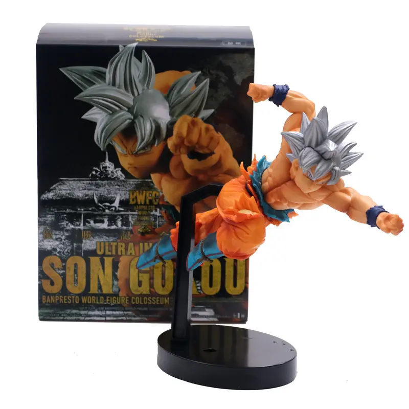 18 cm Plastiks pielzeug Migatte no Gokui Ultra Instinct Schlüssel von E DBZ Goku weißes Haar Sohn Goku Figur