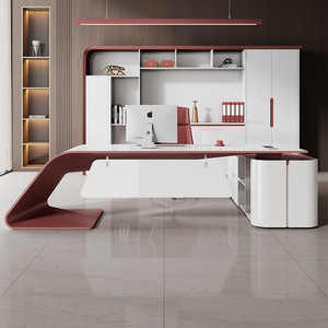 Bureau de direction moderne et luxueux pour usage domestique, adapté aux femmes dirigeantes, aux cadres haut de gamme, aux directeurs et aux managers simples, avec peinture au four complète - Product Image 1