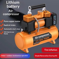 Compresseur d'air portable RY-6082 6L 12V à double cylindre, alimenté par batterie au lithium, haute pression, débit de 70 L/min pour pompe