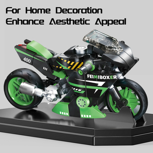 FEIMIBOX FL5484 MINIBIKE Collezione Moto - Black Warrior 400 Blocchi di Costruzione in Plastica ABS Espositore Regalo per Appassionati Classici - Product Image 4
