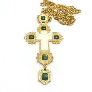 Buy 1 get 1 free alloy gold plated chain for Orthodox Greek church necklace bishop pectoral cross - Product Image 2