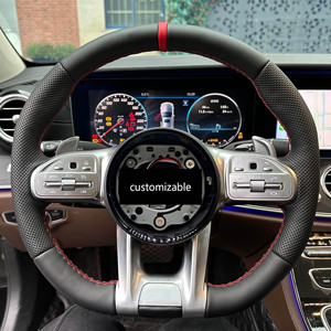 Volante <span class=keywords><strong>de</strong></span> Cuero Negro en Oferta para Mercedes-Benz GT CL SL GL ML W212 W176 W205 CLA CLS E300 C63 GLA GLC A45 E63 S63 - Product Image 2