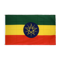 Drapeau d'Éthiopie 3x5 pieds, bannière de qualité résistante à la décoloration, couleurs vives, drapeau national pour intérieur et extérieur, vente en gros personnalisée