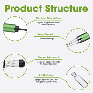 Custom Reusable V3 Push <b>Pen</b> Eco Friendly Durable Water Resistant Metal Body <b>Refillable</b> Peptide Applicator <b>Pen</b> for Skin Care - Product Image 5