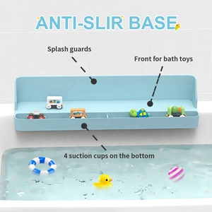 <span class=keywords><strong>Garde</strong></span>-boue pour baignoire Barrière d'eau en silicone pour baignoire Rangement anti-éclaboussures Plateau à ventouse Rangement anti-dérapant pour porte-jouets - Product Image 6