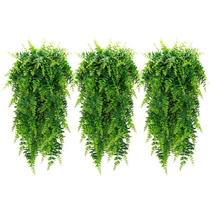 <b>Artificial</b> Green Persian Wall Hanging 30cm-100cm Foliage <b>Bouquet</b> Home Decor Modern Style 3pcs - Product Image 1