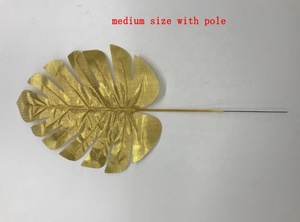 Feuilles de palmier artificielles Feuilles tropicales dorées avec tiges Décorations de feuilles de <span class=keywords><strong>jungle</strong></span> pour Hawaiian Luau Party Beach - Product Image 4