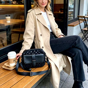 Women's Genuine Leather Crossbody <b>Bag</b> With Letter M Sequin Pattern Designer for Men Shoulder Messenger <b>Bags</b> Sequin <b>camera</b> <b>bags</b> - Product Image 1