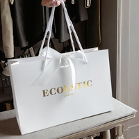 Sacs en papier d'art classique personnalisés pour vêtements accessoires de mode chaussures fourrure-pour affaires cadeaux personnels ruban Logo pour la nourriture