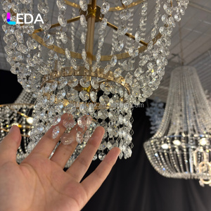 Lustre LEDA moderne en cristal doré pour décoration de mariage et événements, vente directe usine - Product Image 3