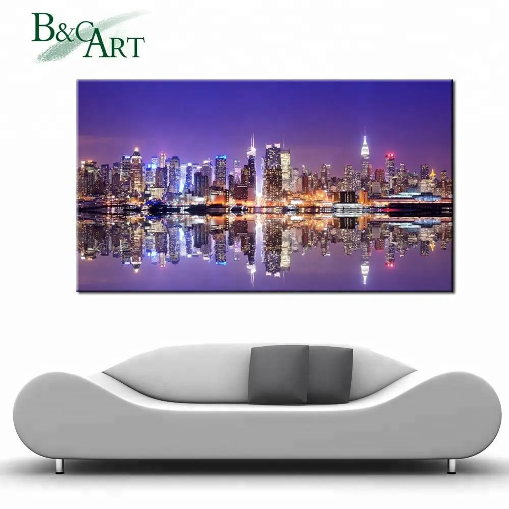 Benutzer definierte Stadt Landschaft drucken Wand kunst LED Leinwand Malerei