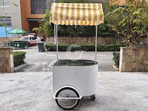 Carrito de Venta de Donuts, Carrito de Comida Móvil con Empuje Manual, Remolque para Bicicleta - Product Image 3