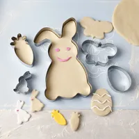 5 Stück Backwerk zeuge neues Design DIY Keks Kuchen form Schmetterling Kaninchen Rettich Ei Hase Edelstahl Metall Ostern Aus stecher