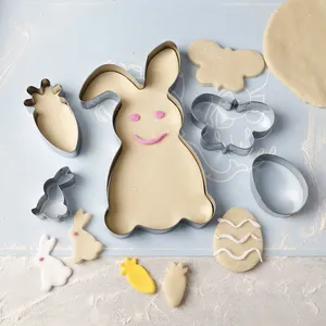 5 Stuks Bakgereedschap Diy Biscuit Cakevorm Rvs Metalen Konijn Radijs Ei Vlinder Bunny Easter Cookie Cutter