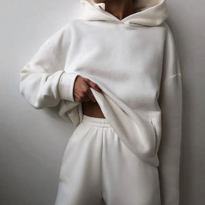 เสื้อฮู้ดดี้ผ้าเทอร์รี่ผสมโพลีเอสเตอร์/คอตตอน สไตล์วินเทจ สำหรับใส่พักผ่อน  พร้อมโลโก้สั่งทำพิเศษ  ชุดวอร์มผู้หญิง เสื้อสเวตเชิ้ตแบบสวม - Product Image 1