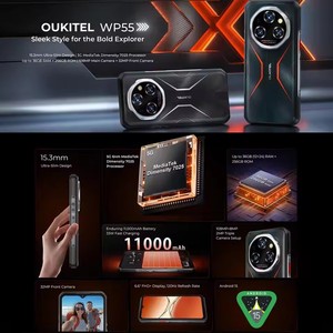NUEVO Teléfono Inteligente Resistente OUKITEL WP55 Original, 5G, Pantalla FHD+ de 6.6 Pulgadas, 36 GB (12+24) + 256 GB, 11000 mAh, 108 MP, Android 15, NFC - Product Image 6