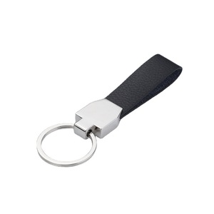 <b>Keychain</b> Metal Logo Promotional Custom Luxury Personalized Engraved Laser Engravable Blank Metal Custom Leather <b>Keychain</b> - Product Image 1