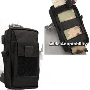 Sac de taille tactique MOLLE, accessoire pour sports de plein air, multifonctionnel, pour téléphone, trousse de premiers secours, sac à dos, vert kaki, noir - Product Image 5
