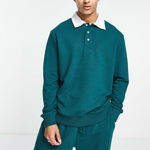 All'ingrosso <span class=keywords><strong>Polo</strong></span> da uomo in puro cotone Rugby <span class=keywords><strong>Polo</strong></span> Custom Premium di qualità rilassata <span class=keywords><strong>a</strong></span> maniche lunghe felpe <span class=keywords><strong>Polo</strong></span> - Product Image 4