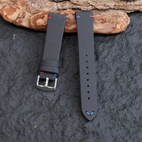 Correas de Reloj Lionorm Vintage de Cuero Crazy Horse, Hechas a Mano con Costuras, Liberación Rápida, Hebilla de Pin, 18, 20, 22 mm