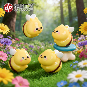 Adorno de Resina con Forma de Abeja Amarilla de Dibujos Animados, Decoración para el Hogar, Manualidades de Escritorio, Decoración Artística - Product Image 3