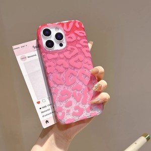 Funda de Teléfono Móvil de Doble Capa con Lentejuelas Brillantes y Estampado de Leopardo para iPhone 17 16 15 14 Pro Max, Cubierta Trasera IMD con Lámina Dorada - Product Image 3