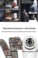 Caméra de sécurité domestique Wifi A6 à vision nocturne, panoramique à 360 degrés, intelligente, HD, détection de mouvement, caméra en forme d'ampoule