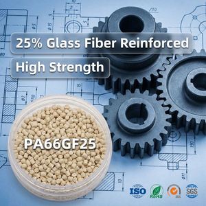เม็ดพลาสติกไนลอน FUXI PA66 GF25 สำหรับแถบกันความร้อน ชิ้นส่วนยานยนต์ ตัวเชื่อมต่ออิเล็กทรอนิกส์ และเครื่องมือ - Product Image 1
