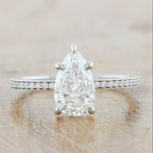 MaiYi ホットセール 18Kゴールドジュエリー 1.5カラット ペアカット CVDダイヤモンド 婚約指輪 ラボグロウンダイヤモンドリング 女性用 - Product Image 1