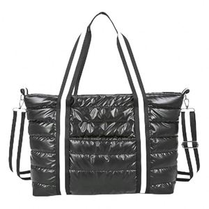 Winter Stripe Puffer Tote Bag Soft <b>Big</b> Capacity Women's Shoulder Bags Waterproof Nylon Purses and <b>Handbags</b> Luxury Women - Product Image 2