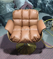 Chaise de coiffeur en cuir moderne personnalisée de haute qualité Kisen, chaise de coupe en acier très vendue pour les salons de beauté et les spas