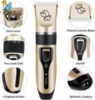 Kit de toilettage électrique sans fil rechargeable de luxe pour chiens tondeuses à faible bruit pour manteaux épais ensemble de tondeuses à poils durables pour animaux de compagnie