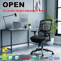 Chaise de bureau ergonomique en maille, grande inclinaison, accoudoirs 3D, soutien lombaire réglable, dossier pour ordinateur, jeux, étude, espace de travail