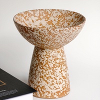 Assiette à fruits en porcelaine fine de style Wabi Sabi, motif encre éclaboussée blanche, pour hôtel, gîte, décoration artistique, salon, table basse