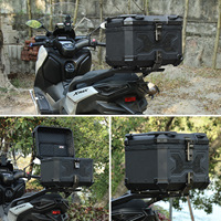 Boîte arrière en alliage d'aluminium pour moto et voiture électrique, 45L/55L, motif aquatique noir, dégagement rapide, pour voyage