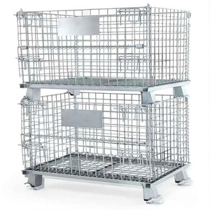 Heavy Duty Industry Collapsible Bulk <strong>Mesh</strong> Cage <strong>Container</strong> with Lid Lockable Stackable Wire <strong>Mesh</strong> <strong>Container</strong> Cargo Equipment Storage - Product Image 5