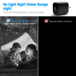 กล้องที่ชาร์จ Wi-Fi ความละเอียด480P HD พร้อมปลั๊กแคมขนาดเล็กมุมกว้าง136พร้อมระบบตรวจจับการเคลื่อนไหวในเวลากลางคืนด้วยอินฟราเรดสำหรับในร่ม - Product Image 5